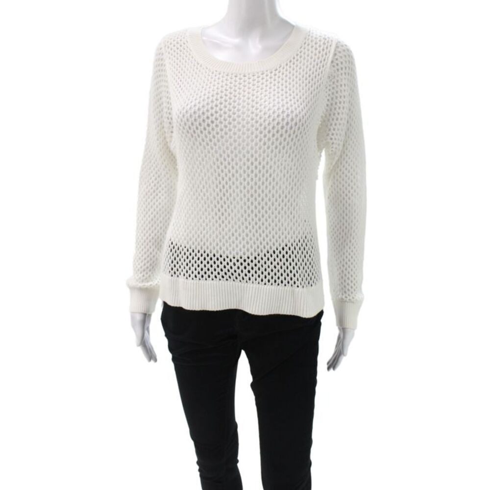Helmut Lang Unisex White Crew Cotton Pullover Sweater Longsleeve Size S